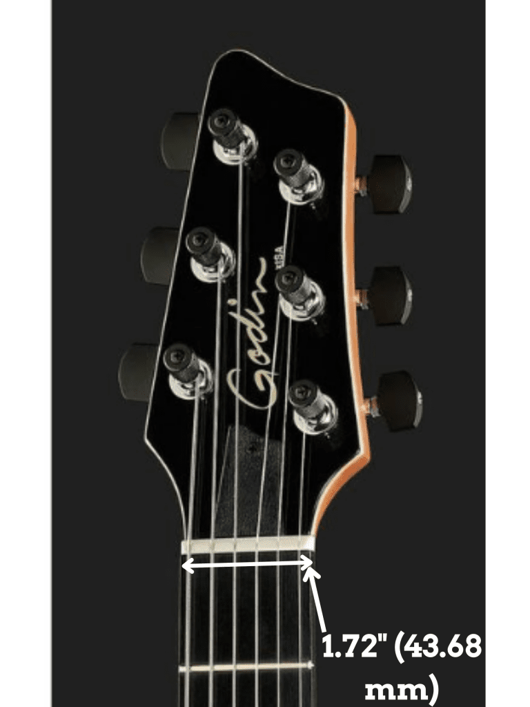 displays Godin XTSA nut width