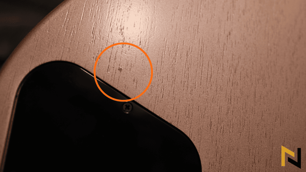 small glue stain at the backside of gibson les paul modern lite